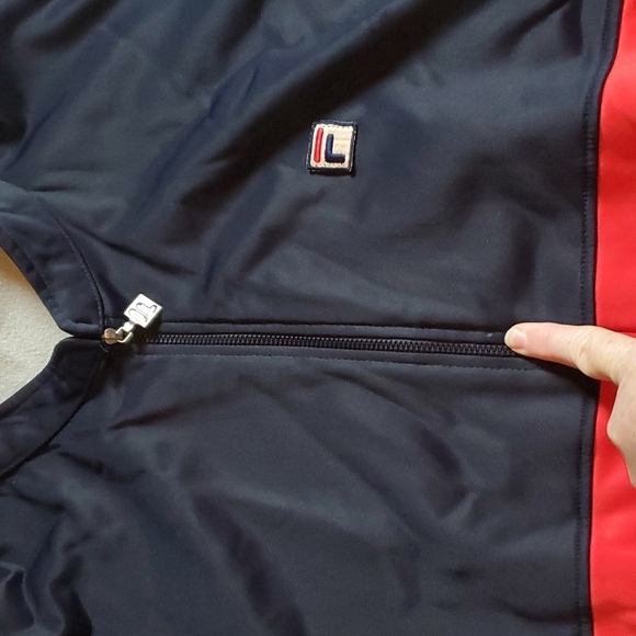 Fila Track Jacket Mens Size 45 Snap Sleeves Vintage Red White Blue Y2K - Picture 7 of 15